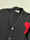 AMI Paris Ami de Coeur Black Knit Cardigan (L)