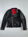 Mission Belted Red-Lined Biker Jacket (M)