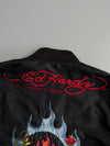 Vintage Ed Hardy by Christian Audigier “Death Before Dishonor” Embroidered Bomber Jacket (M)