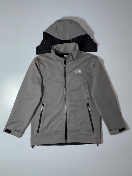 The North Face Apex Bionic Softshell Hooded Jacket – Grey/Black (L/XL)