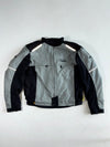 FLM by Polo Grey & Black Textile Motorcycle Jacket – Reflective Panels Padded (L)