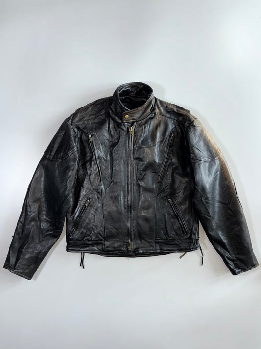 Real Leather Milwaukee Vintage Heavy Biker Jacket (M)