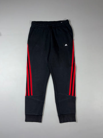 Adidas 3-Stripes Black & Red Tapered Track Pants (W:33) (L:40)