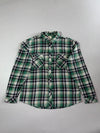 Lee Rider Flannel Western Shirt – Green Plaid Pearl Snap (XL)