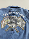 Soccx Blue Embroidered Canada Patch Button-Up Shirt (M)