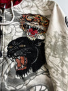 Vintage Y2K Ed Hardy by Christian Audigier Full Rhinestone Tattoo Graphic Zip Hoodie (L)