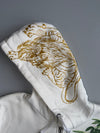 Nippon Blue Japanese Tiger Embroidered Rare Statement Piece (M)