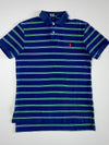 Polo Ralph Lauren Custom Fit Green Navy Striped Polo Shirt(L)