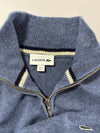 Lacoste Heather Blue Quarter Zip Knit Sweater – Tipped Collar (XL)