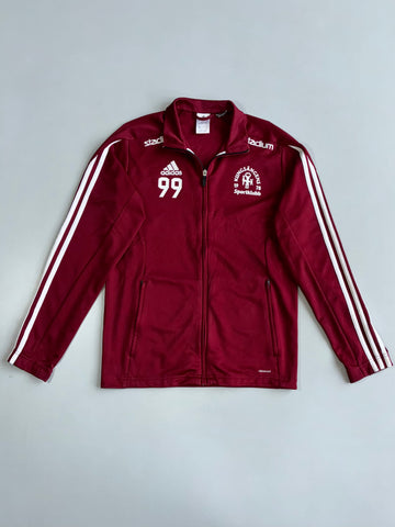 Adidas Climacool Burgundy Team Track Jacket | Vintage Full Zip 3-Stripes Jacket (M)