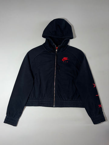 Nike Air | Cropped Zip-Up Hoodie – Black & Red | (XL)