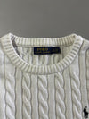 Polo Ralph Lauren White Cable Knit Crewneck Sweater – (2XL)