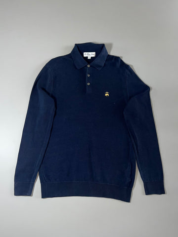 Brooks Brothers Navy Long Sleeve Knit Polo (M)