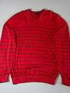 Nike Golf Red Striped V-Neck Sweater (2XL)