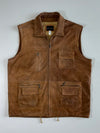 Man’s Fashion Brown Leather Vest  (2XL)
