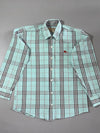 Burberry Nova Check Shirt – Mint Blue Button-Down (S)