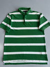 Tommy Hilfiger Striped Rugby Polo Green/White (XL)