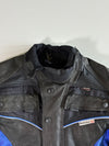 Dynamic Blue Panel Leather & Mesh Moto Jacket Padded (L)