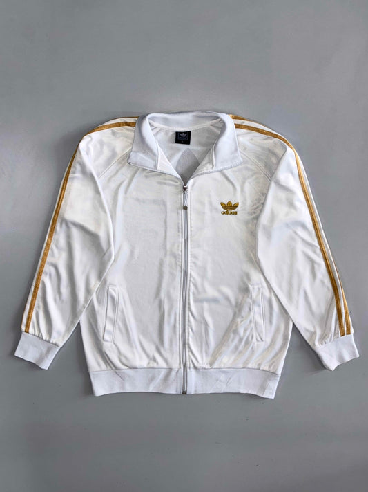 Adidas Originals Vintage 80s Trefoil Track Jacket White & Gold (M)