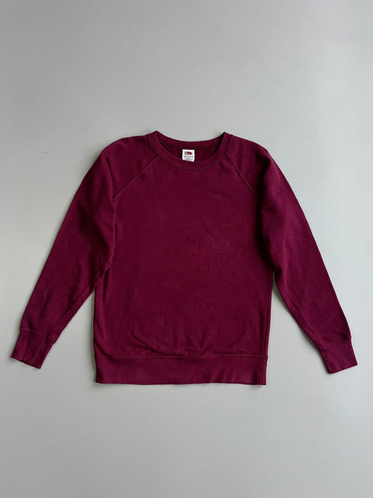 Raglan Crewneck Sweatshirt | Burgundy Maroon | Vintage Blank (S)