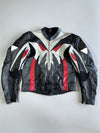 Hein Gericke Pro Sports Schoeller Flame Graphic Appliqué Leather Motorsport Racing Jacket (Paded)(M)