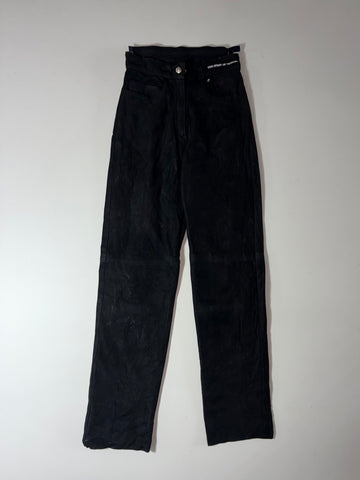 BMW The Spirit of Touring Sevilla Black Nubuck Leather Pants (W:26) (L:42)