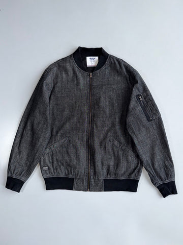 American Retro Bomber Jacket Charcoal Grey (M)
