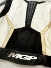 Vintage MGP x Berik Two-Piece Leather Racing Suit – White/Black/Gold  Padd with slider Jacket - (S)  (W:32 | L:38)