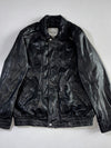 Pelle Cuir Black Leather Jacket Nylon/Flannel Lined, Made in Canada (XL/2XL)
