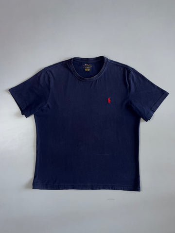 Polo Ralph Lauren Navy Crewneck Tee – Red Pony Logo (L)