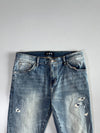 Chrome Hearts (CH) Distressed Denim Jeans with Holographic Graphic (W:34|L:41)