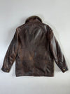Rugged Distressed Brown Leather Jacket (Xl)
