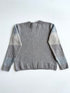 Lacoste Grey & Blue Colorblock Striped Knit Sweater (XL)