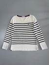 Lacoste Breton Stripe Long Sleeve Top – White & Navy (M/L)