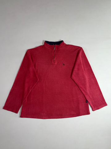 Polo Jeans Co. Ralph Lauren | Red Navy Ribbed Quarter Zip (2XL)