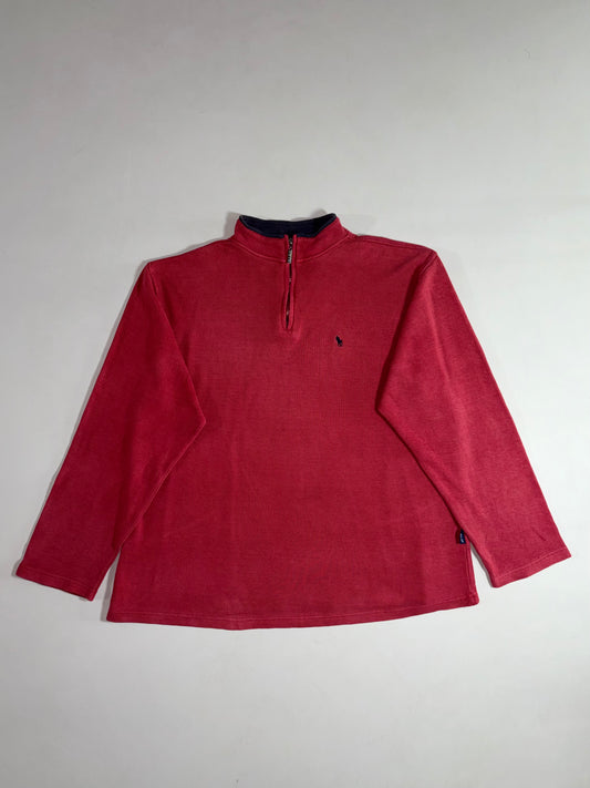 Polo Jeans Co. Ralph Lauren | Red Navy Ribbed Quarter Zip (2XL)