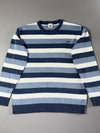Vintage Lacoste Striped Knit Sweater – Blue & White Rugby Stripe (L)
