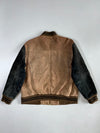 Penmans Brown Suede-Leather Varsity Bomber (XL/2Xl)