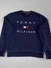 Tommy Hilfiger Flag Logo Sweatshirt – Navy Crewneck (M)