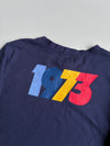 Roots Kids Navy Retro Stripe Logo Crewneck Sweatshirt (S)
