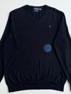 Polo Ralph Lauren Black Merino Wool V-Neck Sweater (L)