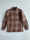 Carhartt TJ4452 Sherpa-Lined Brown Plaid Flannel Shirt Long Jacket (S)