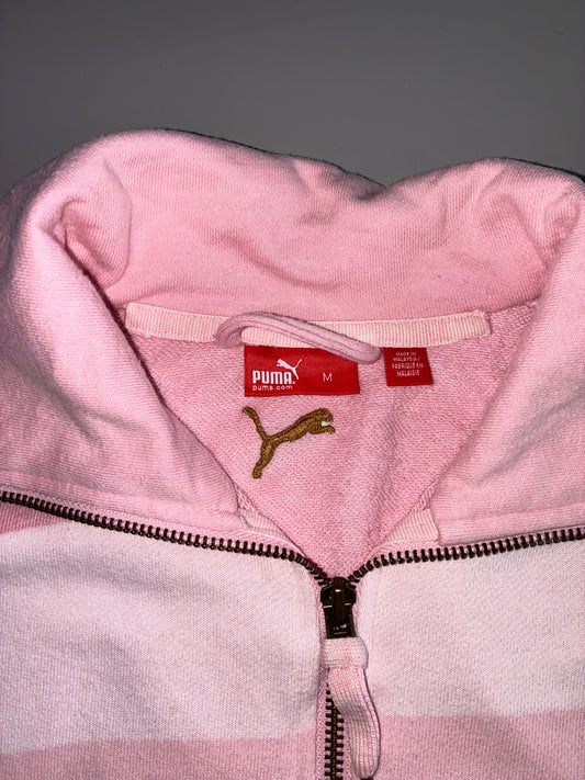 Puma | Striped Full-Zip Track Jacket | Pink/White Women's (S)