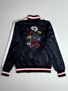 Izzue Floral Embroidered Reversible Sukajan Bomber Jacket – Black (XS)