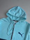 Puma | Sky Blue & Slate Colorblock Zip Hoodie | (M)
