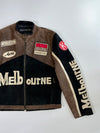 Vintage Skelton 1962 “Melbourne” Suede Leather Racing Moto Jacket  Benzene Patch Biker (L)