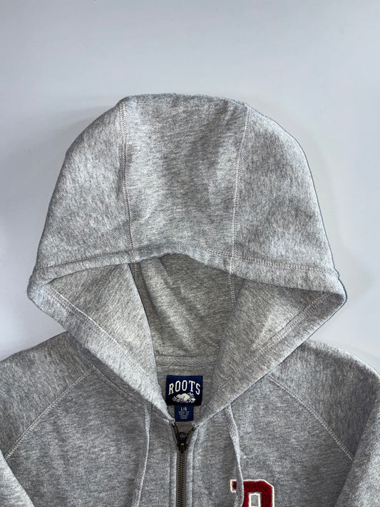 Roots Full Zip Logo Hoodie – Grey Melange (S)