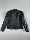 Euro Stars Black Leather Biker Jacket (Xl)