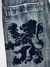 Diesel Industry Lion Crest Embroidered Straight Jeans (W-30) (L-43)