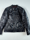 Eagle Square Black Leather Café Racer Jacket (M)